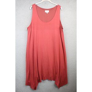 Ryllace Sleeveless Midi Dress-3X-Asymmetrical Hem-Soft-Minimalist-Lyocell